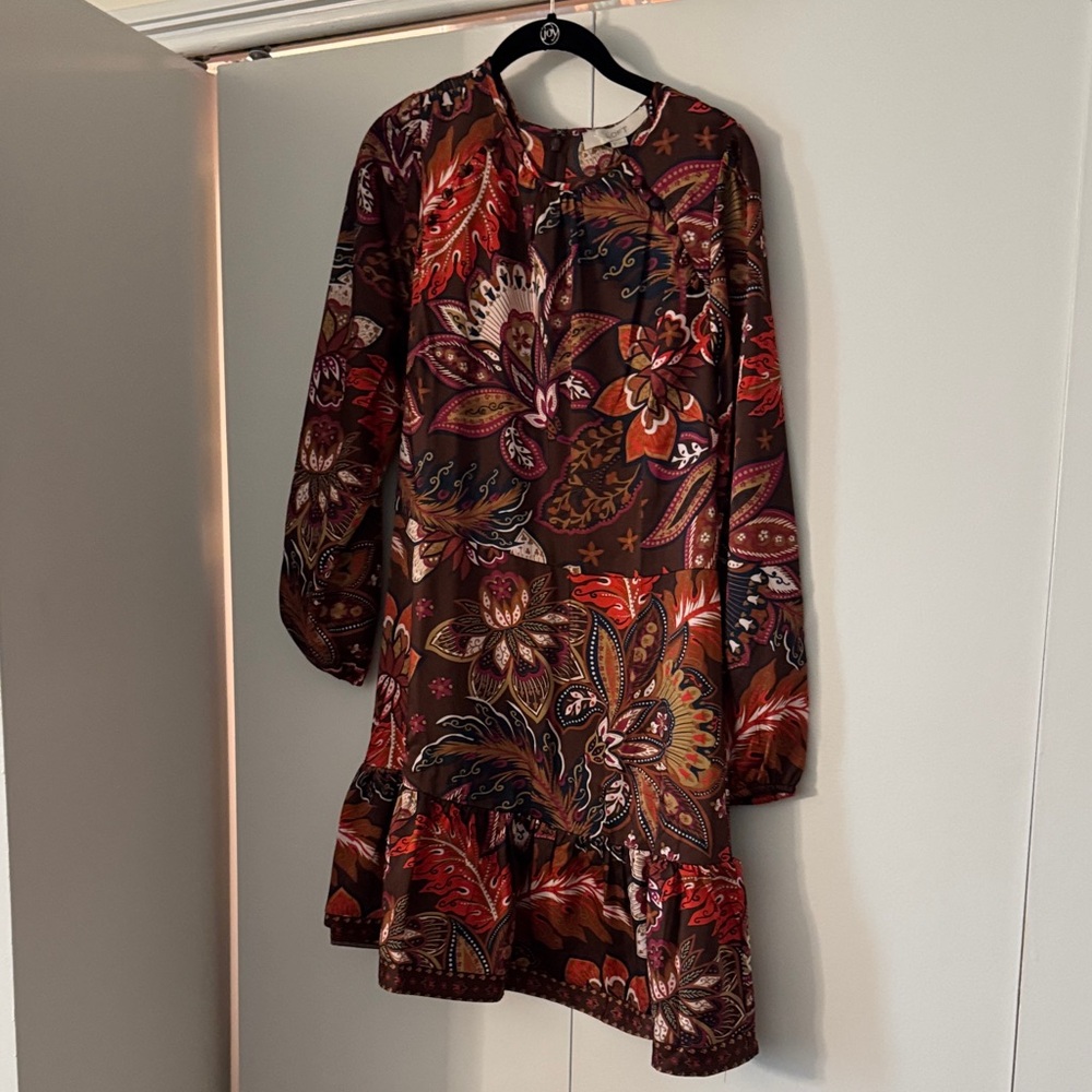 LOFT Multicolor Paisley Long Sleeve Dress